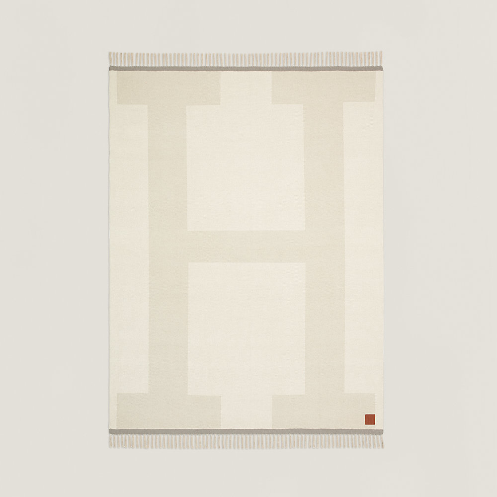 H Tape Lino blanket - Black | Hermès USA